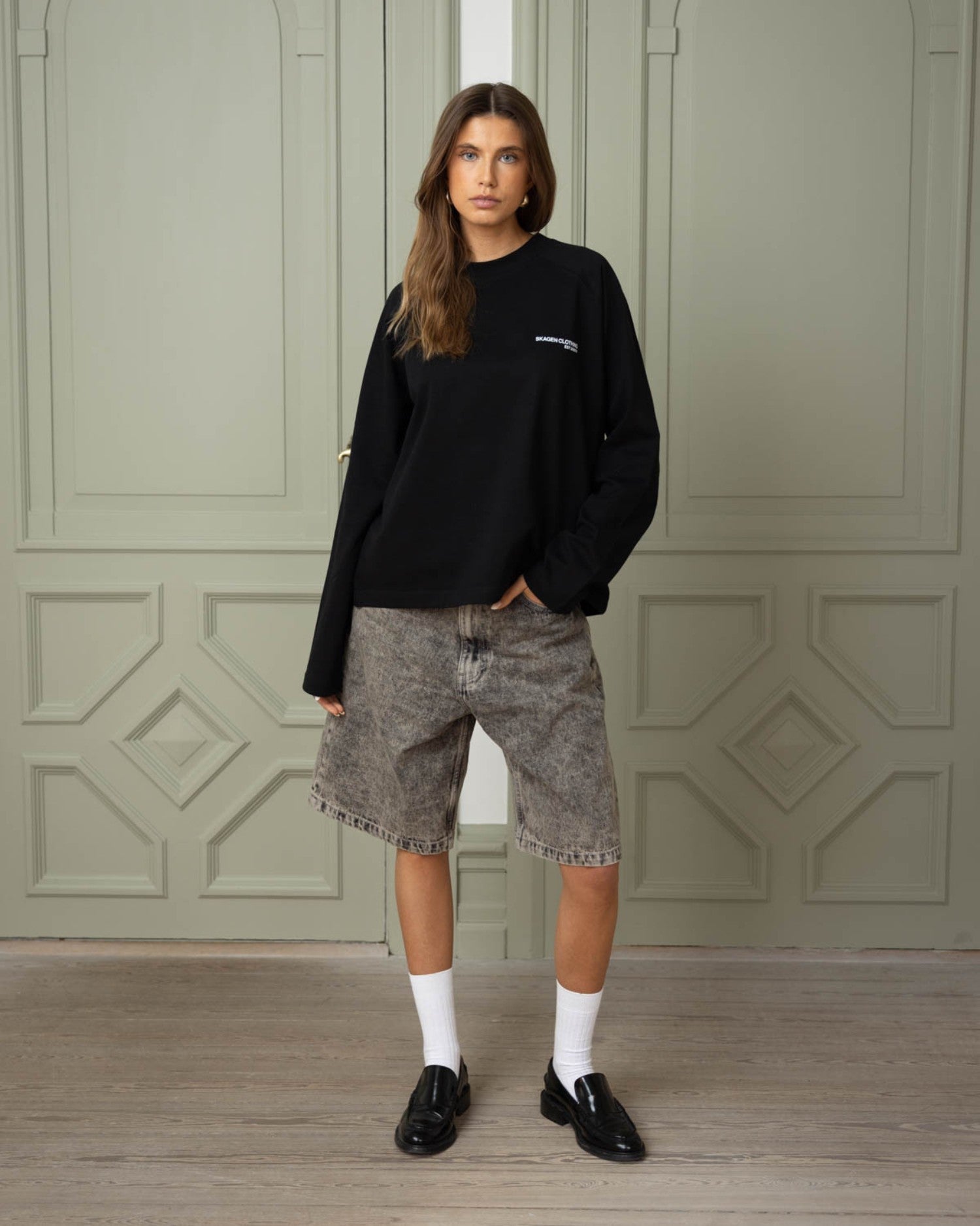 Everyday Essential Raglan Longsleeve Black dame